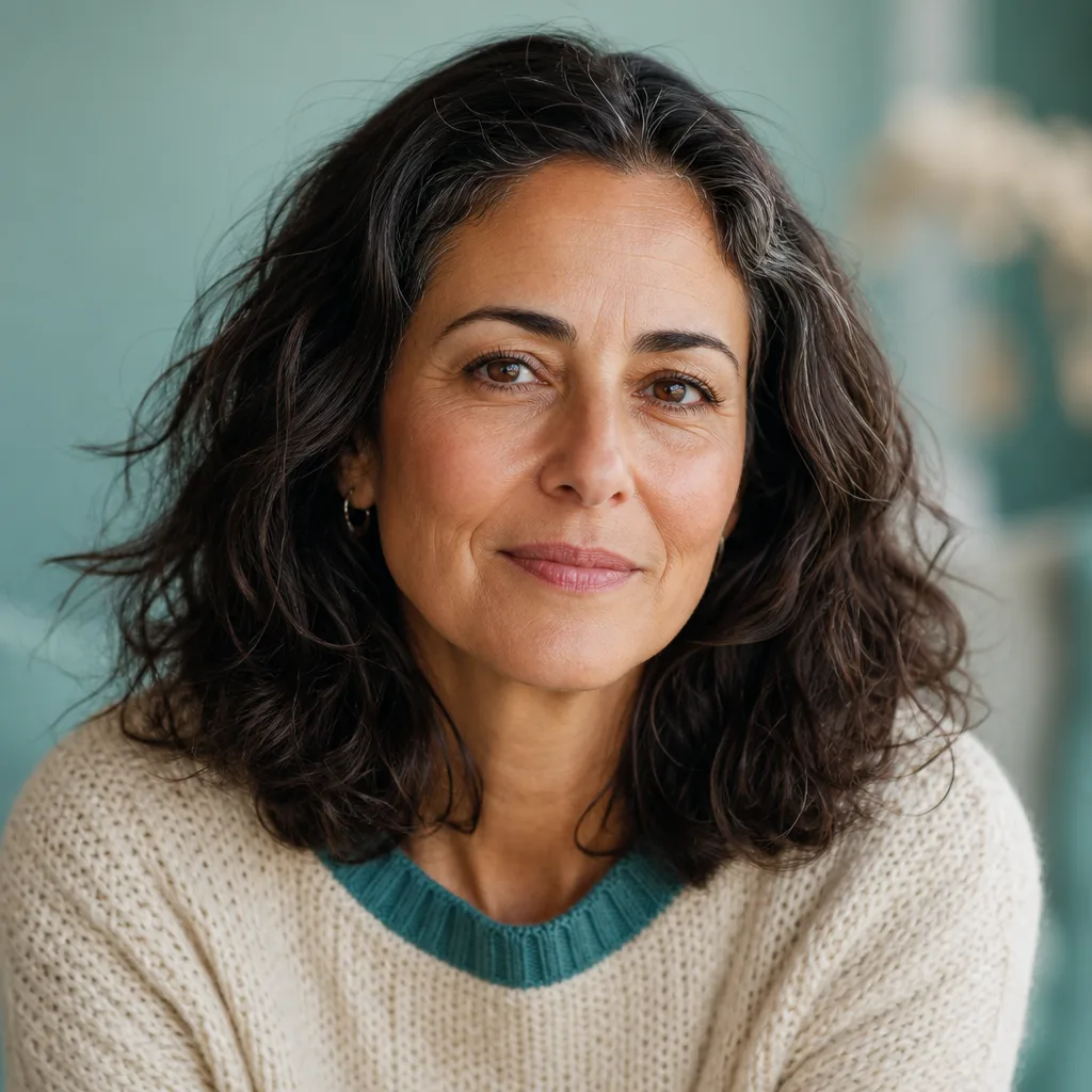 Rosa Ellison, portrait against a soft indoor window light, calm expression, natural tones, 400x400
